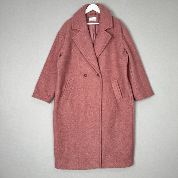 Primark x Rita Ora Womens Jacket S Pink Bounce Double Breasted Coat Long Line - Picture 1 of 15